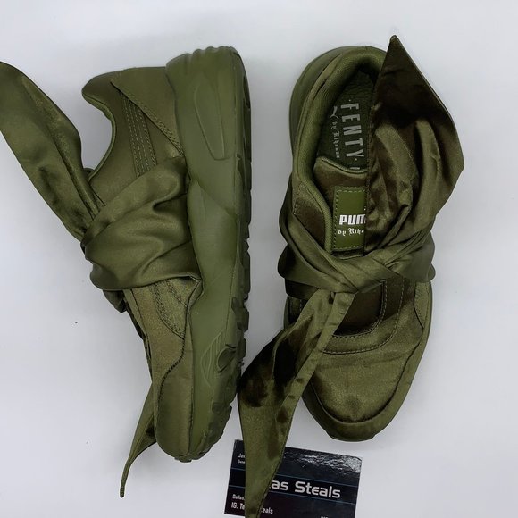 Women's Puma Fenty Rihanna Bow Olive - Picture 3 of 9
